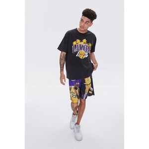 LA Lakers Graphic Tee Ultra Game Short‎ Sleeve Black Tshirt Medium Basketball